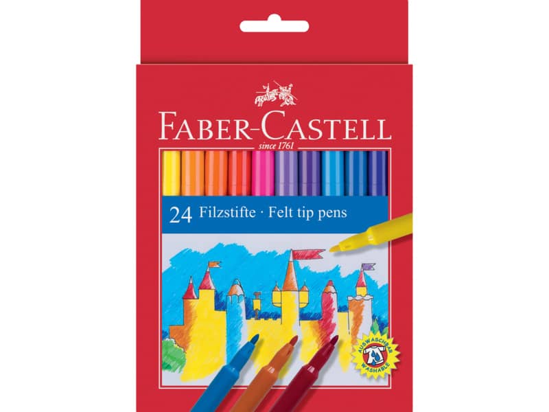 Pennarelli Faber-Castell CASTELLO standard punta fine 3 mm assortiti astuccio di cartone da 24 - 554224