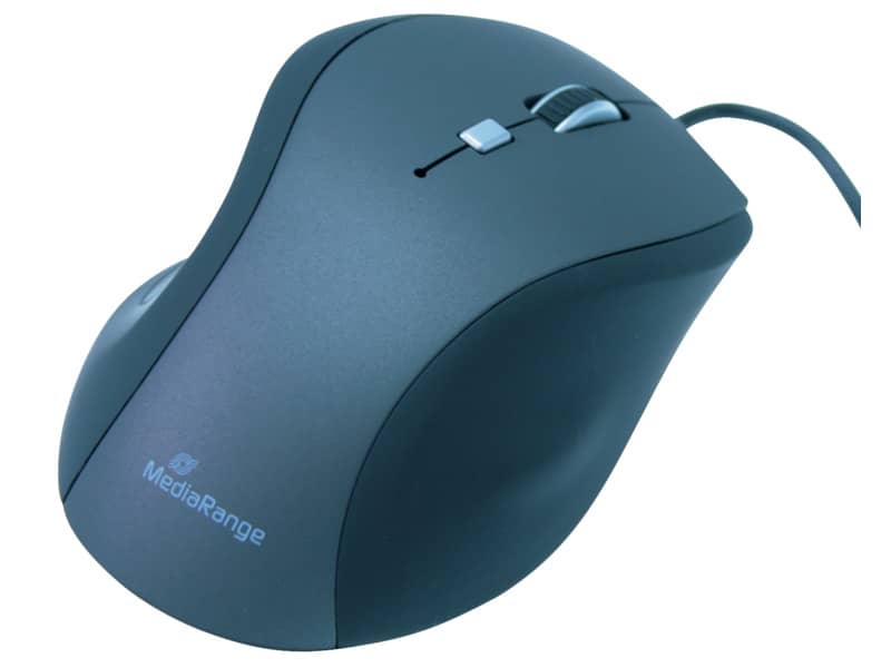 Mouse ottico Media Range 5 pulsanti con cavo 2400 dpi nero/grigio USB 2.0 MROS202