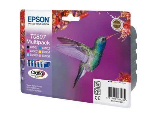 Cartucce inkjet Colibrì T080/blister RS Epson 6 colori Conf. 6 - C13T08074011