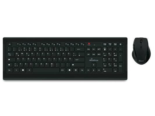 Set tastiera e mouse wireless Media Range con tasti ultraflat QWERTZ, nero MROS104