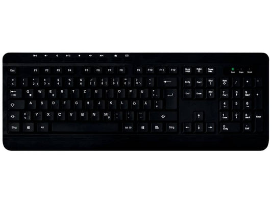 Tastiera Media Range multimediale con filo nera, QWERTZ MROS102