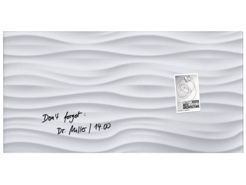 Lavagna magnetica in vetro Artverum SIGEL 91x46x1,5 cm White Wave RGL260