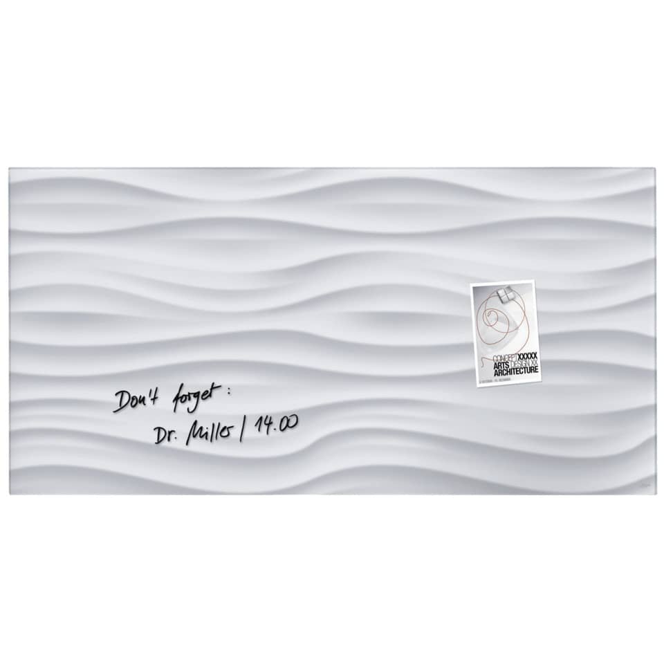 Lavagna magnetica in vetro Artverum SIGEL 91x46x1,5 cm White Wave RGL260