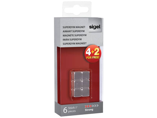 Magneti Sigel SuperDym C5 cubo strong argento 10x10x10 mm conf. da 4+2 - RGL192