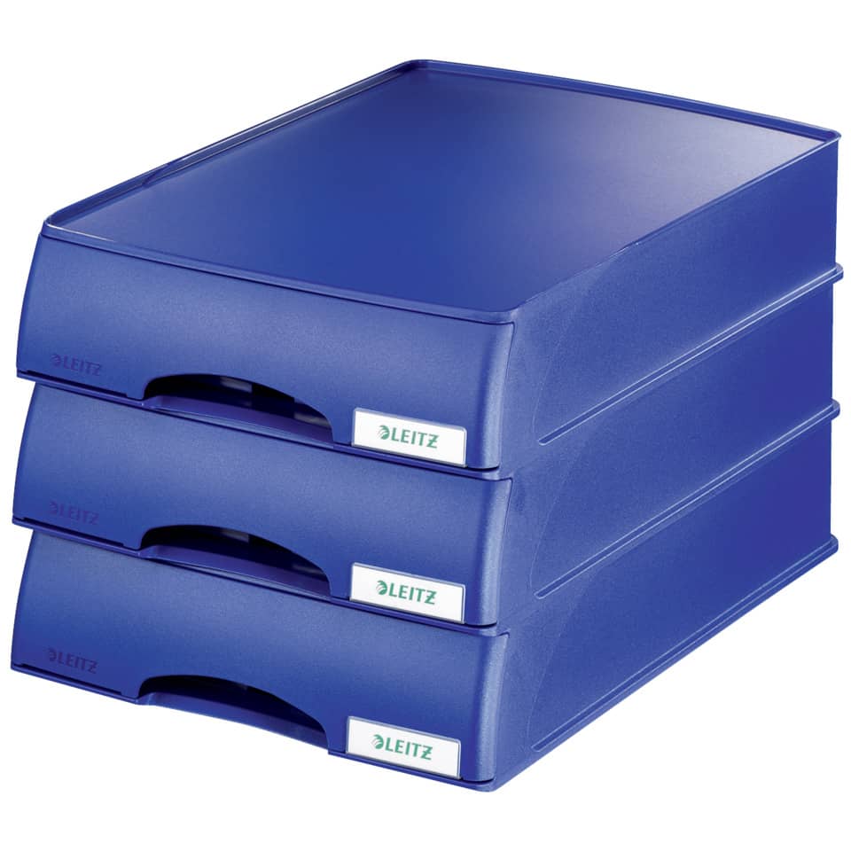 Cassetto componibile Leitz PLUS in polistirolo A4 blu 25,5x37,6x7 cm 52100035