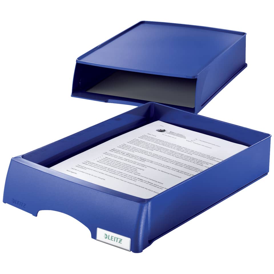 Cassetto componibile Leitz PLUS in polistirolo A4 blu 25,5x37,6x7 cm 52100035