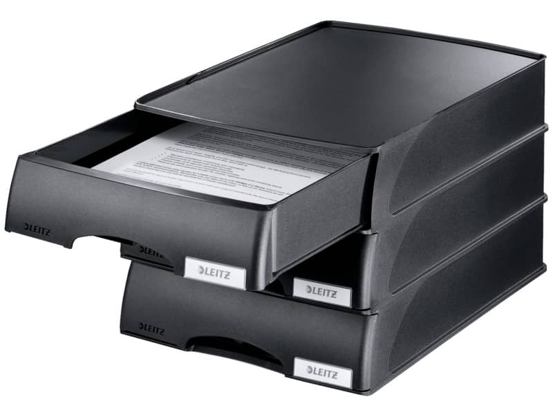 Cassetto componibile Leitz PLUS in polistirolo A4 nero 25,5x37,6x7 cm 52100095