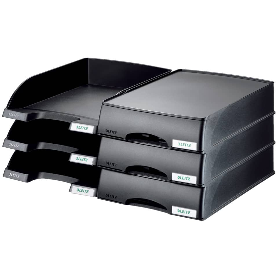 Cassetto componibile Leitz PLUS in polistirolo A4 nero 25,5x37,6x7 cm 52100095