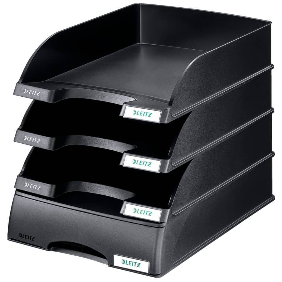 Cassetto componibile Leitz PLUS in polistirolo A4 nero 25,5x37,6x7 cm 52100095