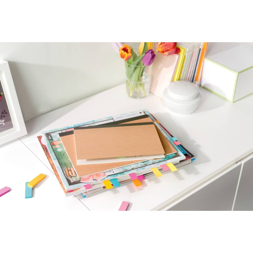 Segnapagina removibili in carta Post-it® Notes Markers neon assortiti 5 blocchetti da 100 fogli - 670-5