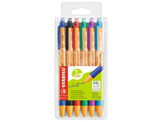 Penne a sfera a scatto Stabilo Pointball 0,5 mm assortiti astuccio da 6 - 6030/6