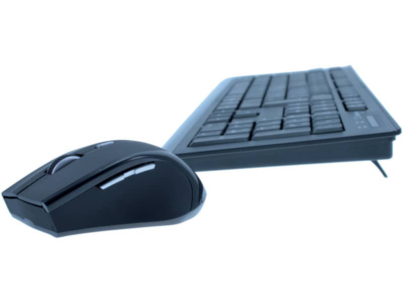 Set tastiera e mouse wireless Media Range con tasti ultraflat QWERTZ, nero MROS104