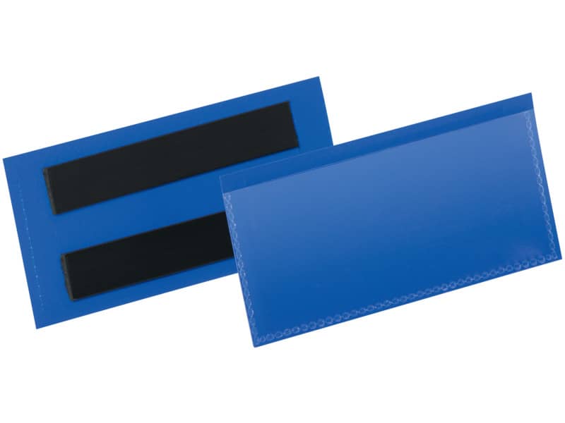 Tasche per identificazione Durable con bande magnetiche blu f.to esterno mm. 113x5- inserto 100x38mm cf. 50 - 174107