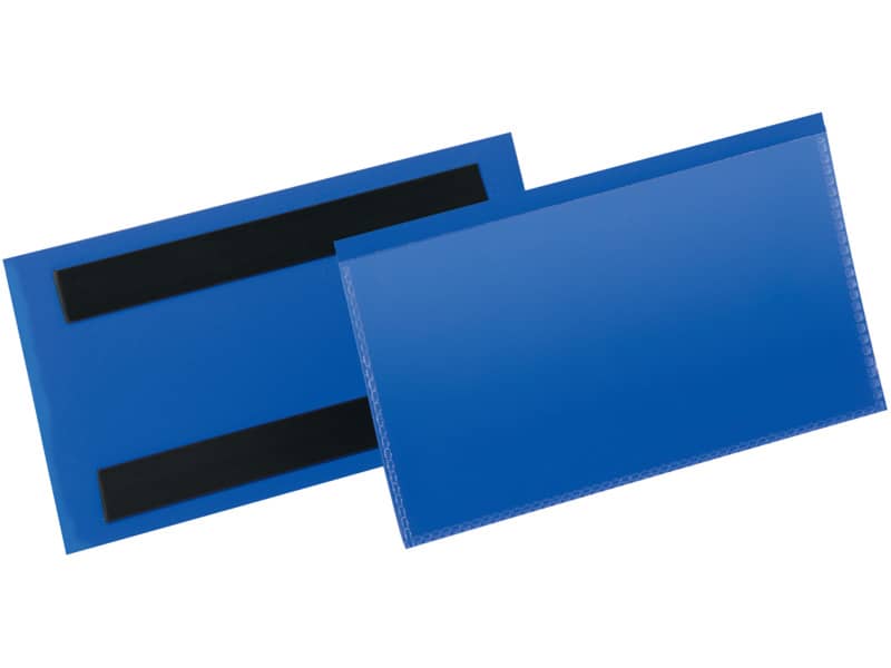 Tasche per identificazione Durable con bande magnetiche blu f.to esterno mm. 163x83- inserto 150x67mm cf. 50- 174207