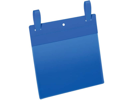 Tasche per identificazione Durable con fascette di aggancio blu f.to esterno mm 223x380- inserto A5 orizz. Cf 50- 174907