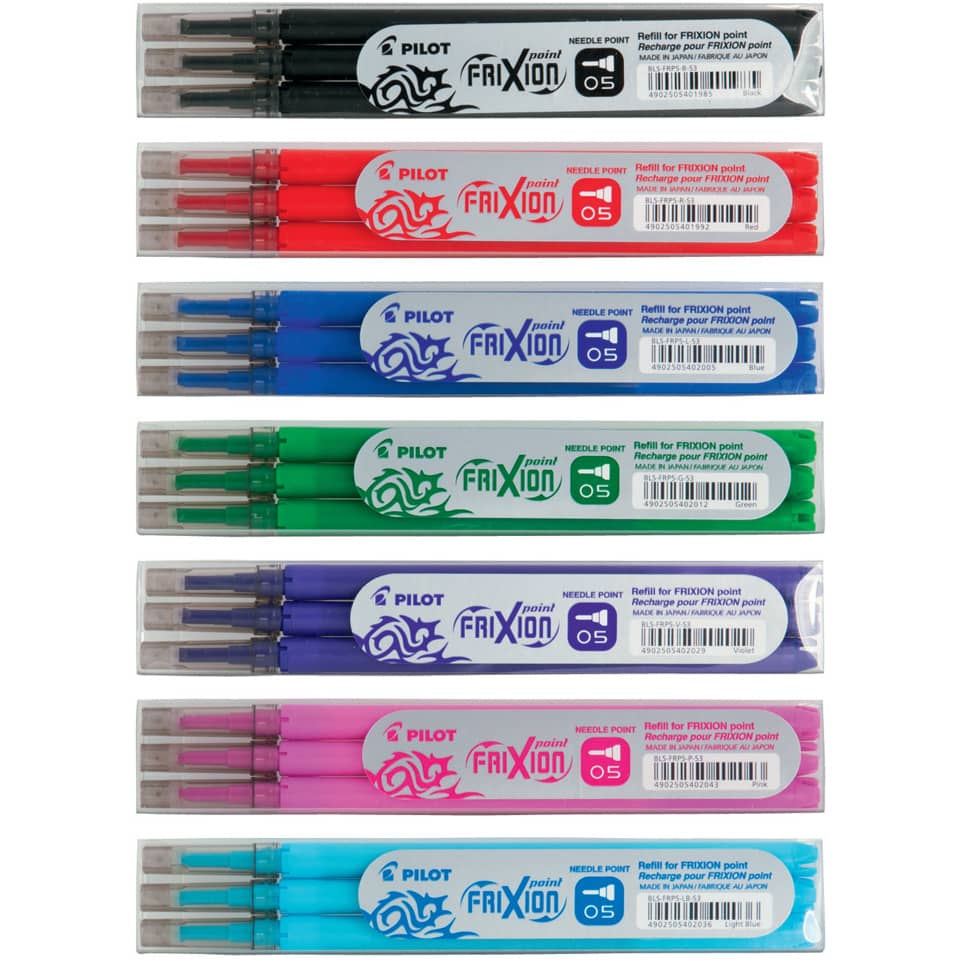 Refill sfera Pilot Frixion Point Clicker  0,5 mm blu set da 3 - 006421