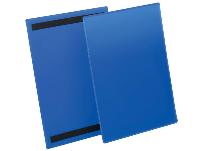 Tasche per identificazione Durable con bande magnetiche blu f.to esterno mm. 223x313- inserto A4 vert. cf. 50- 174407