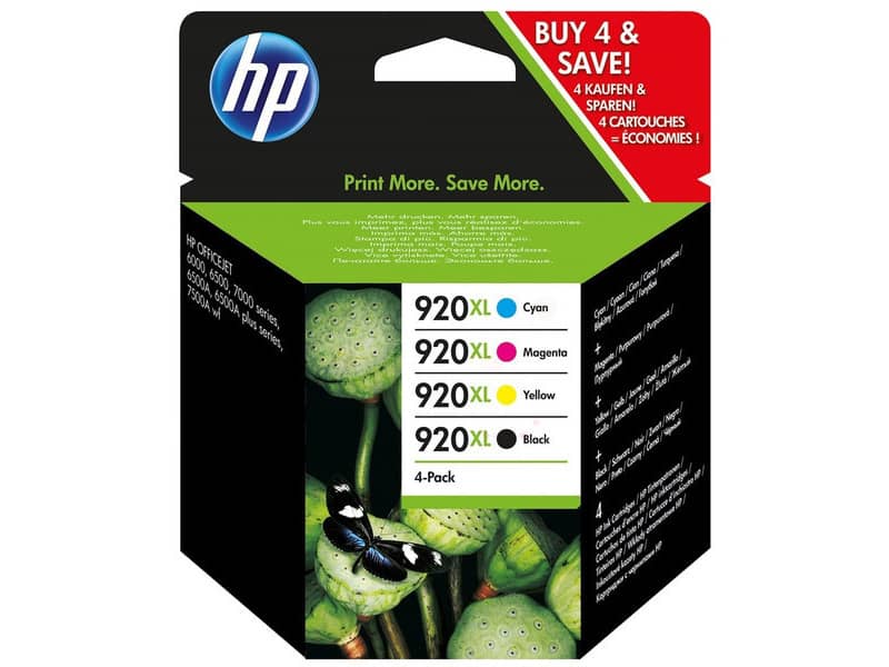 Cartuccia inkjet blister 920XL HP nero+ciano+magenta+giallo Combo pack - C2N92AE