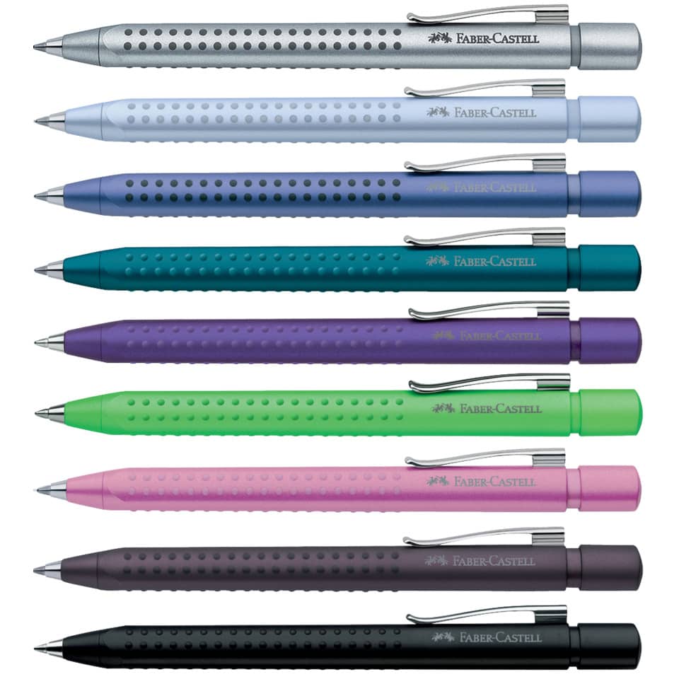 Penna a sfera a scatto Faber-Castell Grip 2011 XB argento 144111