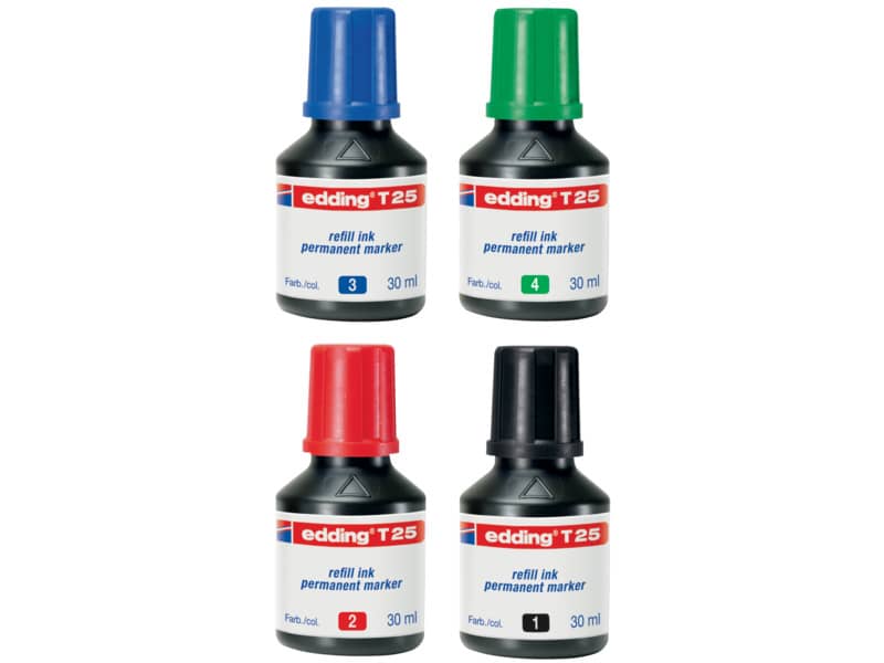 Inchiostro permanente per ricarica edding T 25 blu - 30 ml 4-T25003