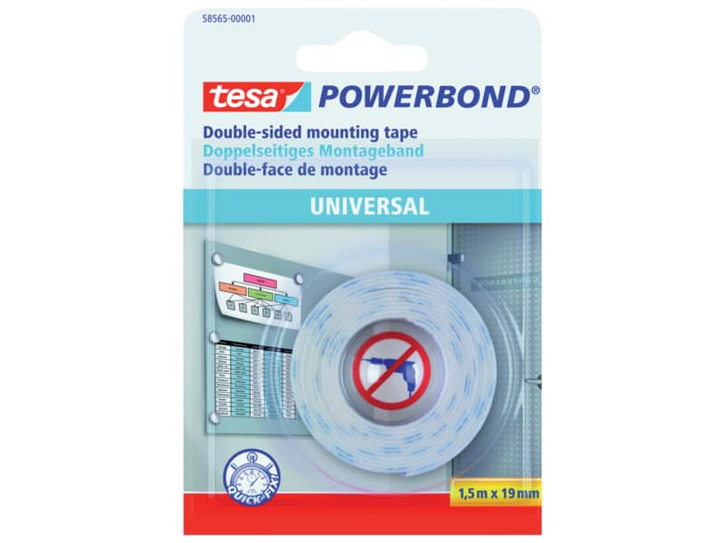 Nastri biadesivi tesa Powerbond Universale 19 mm x 1,5 m bianco 58565-00001-00