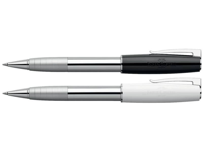 Penna Roller Faber-Castell Loom Piano M finiture in resina lucida nera in elegante confezione regalo - 149255