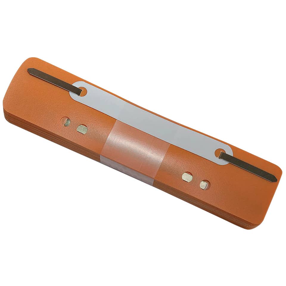 Pressini fermafogli Q-Connect 34x150 mm arancio conf. da 25 - 2012500610