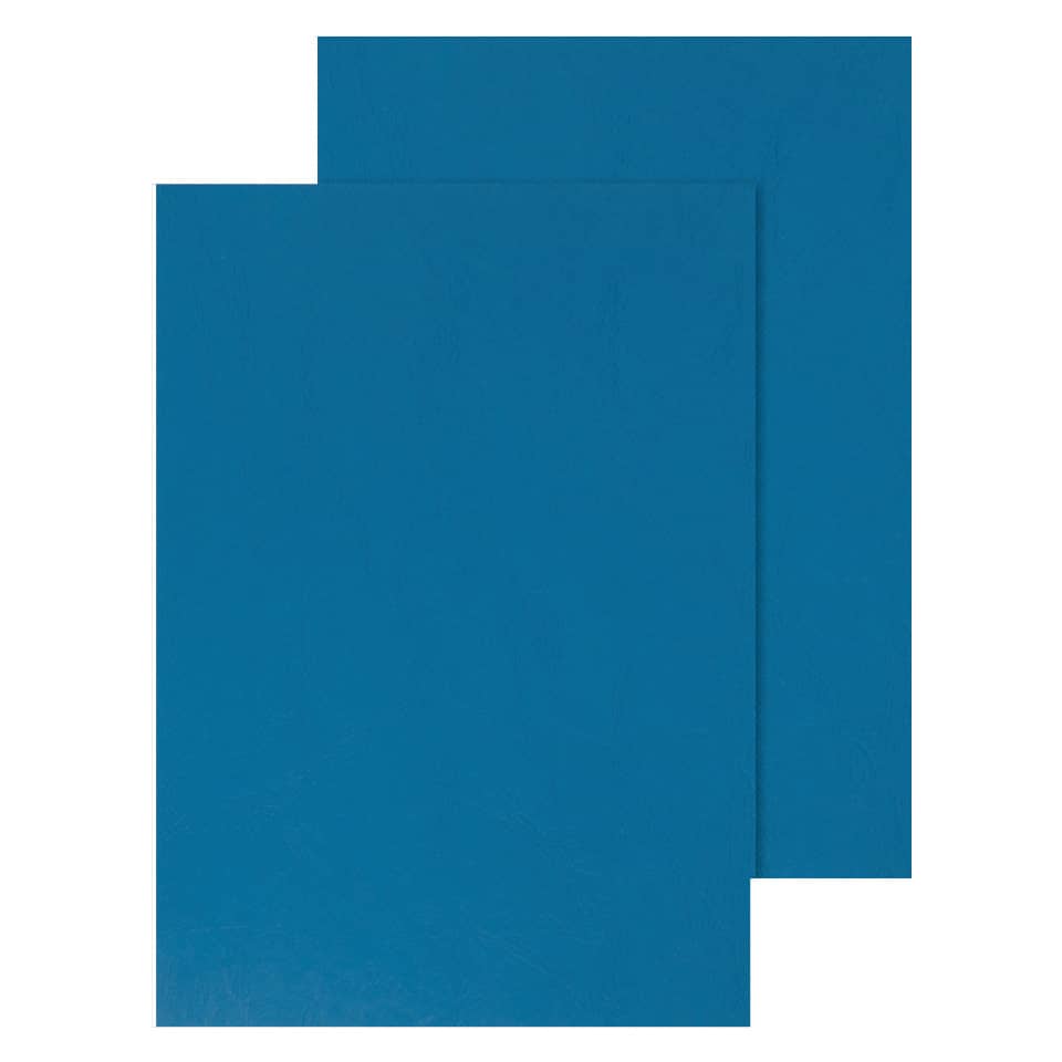 Copertina per rilegatura Q-Connect A4 250 g/m² blu goffrato Conf. 100 pezzi - KF00500