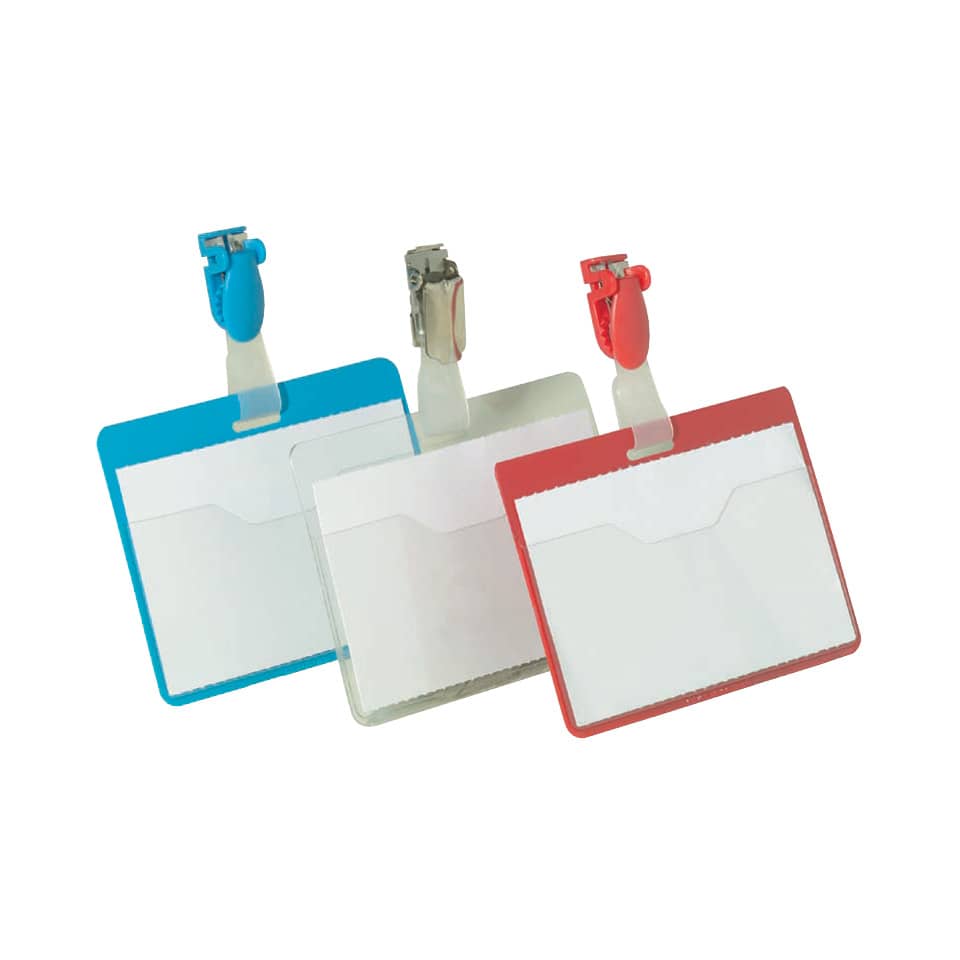 Portanomi con clip DURABLE tasca aperta trasparente inserto 60x90mm conf. 25 - 810619