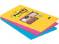 Foglietti Post-it® Super Sticky XXL Rio De Janeiro a righe assortiti conf. 3 blocchetti da 90 ff - 4690-SS3RIO-EU