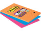 Foglietti Post-it® Super Sticky XXL Bangkok a righe assortiti conf. 3 blocchetti da 90 ff - 4690-SS3BGK-EU