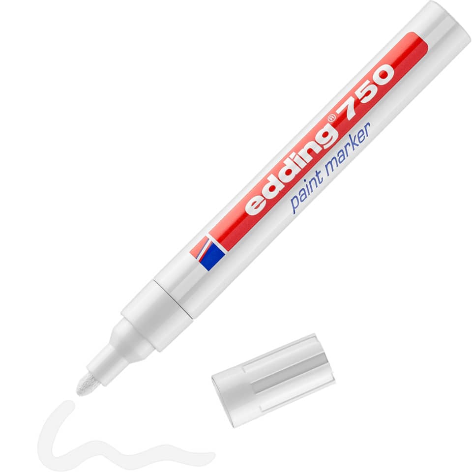 Marcatore a vernice edding 750 punta conica 2-4 mm bianco 4-750049