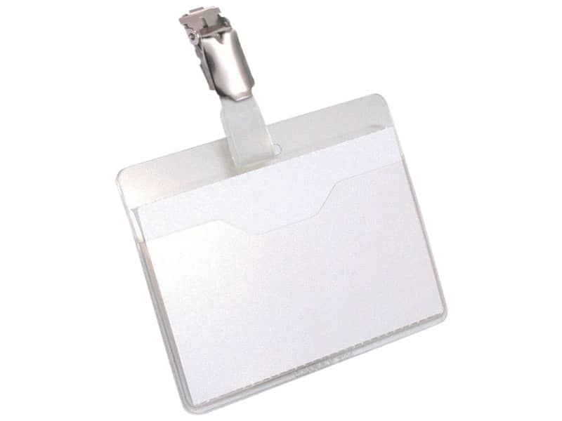 Portanomi con clip DURABLE tasca aperta trasparente inserto 60x90mm conf. 25 - 810619