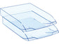 Vaschetta portacorrispondenza impilabile CEP in polistirene 27x37x6,1 cm con piedini antiscivolo ice blu 1014720741