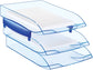Vaschetta portacorrispondenza impilabile CEP in polistirene 27x37x6,1 cm con piedini antiscivolo ice blu 1014720741
