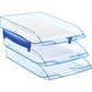 Vaschetta portacorrispondenza impilabile CEP in polistirene 27x37x6,1 cm con piedini antiscivolo ice blu 1014720741