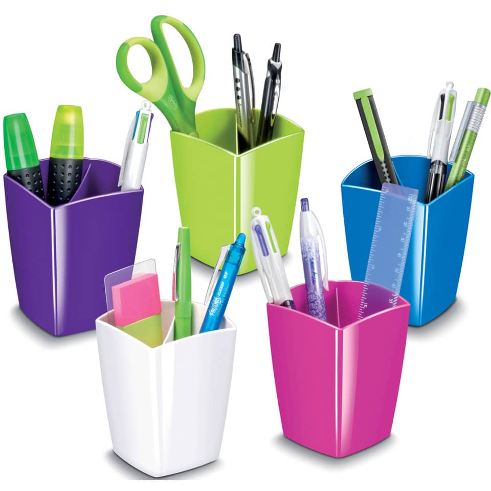 Portapenne CepPro Gloss CEP in polistirene con 2 scomparti blu oceano 7,4x7,4x9,5 cm - 1005300351