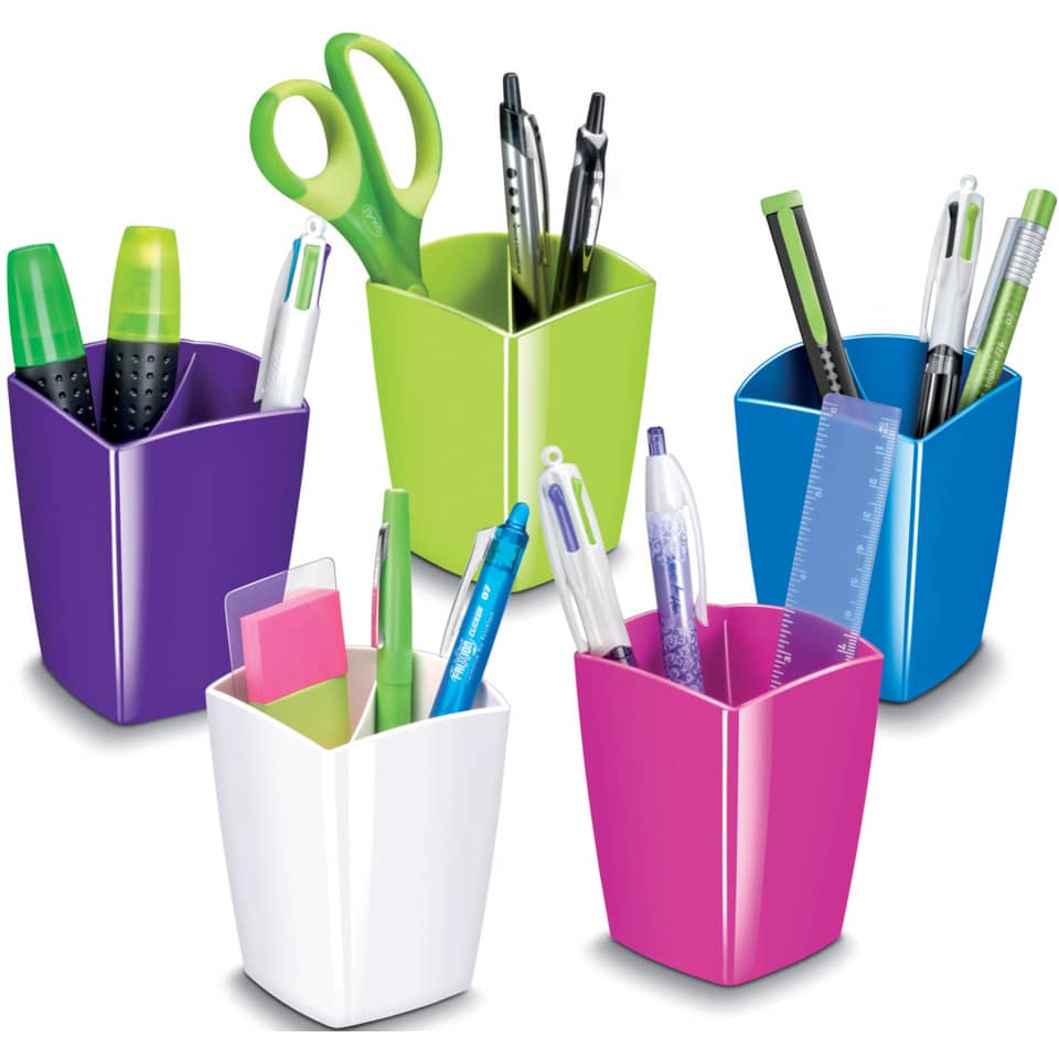Portapenne CepPro Gloss CEP in polistirene con 2 scomparti rosa 7,4x7,4x9,5 cm - 1005300371