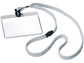 Portanomi DURABLE tasca aperta con cordoncino trasparente/grigio inserto 60x90mm  conf. 10 - 813910