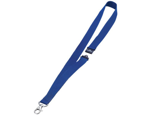 Cordoncino per portabadge DURABLE tessuto blu scuro 20mm x 44cm conf. 10 - 813707