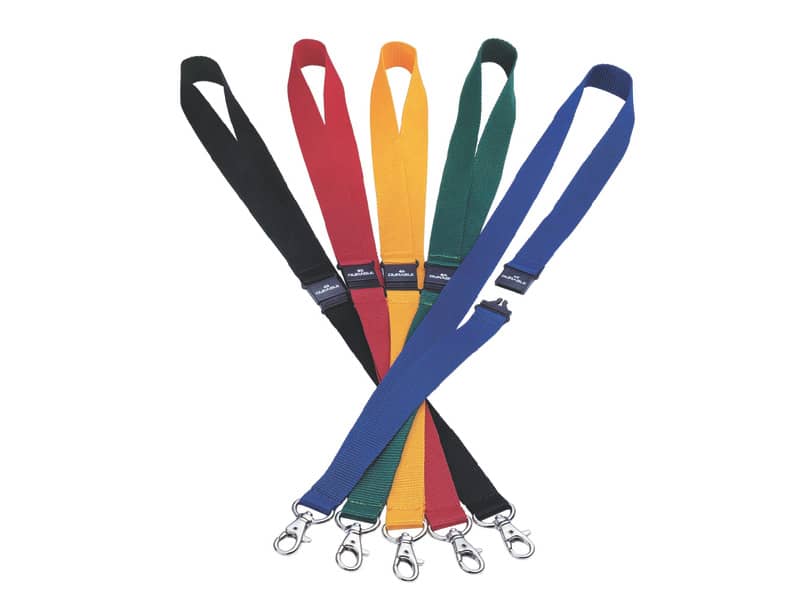 Cordoncino per portabadge DURABLE tessuto blu scuro 20mm x 44cm conf. 10 - 813707
