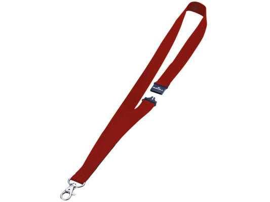 Cordoncino per portabadge DURABLE tessuto rosso 20mm x 44cm conf. 10 - 813703