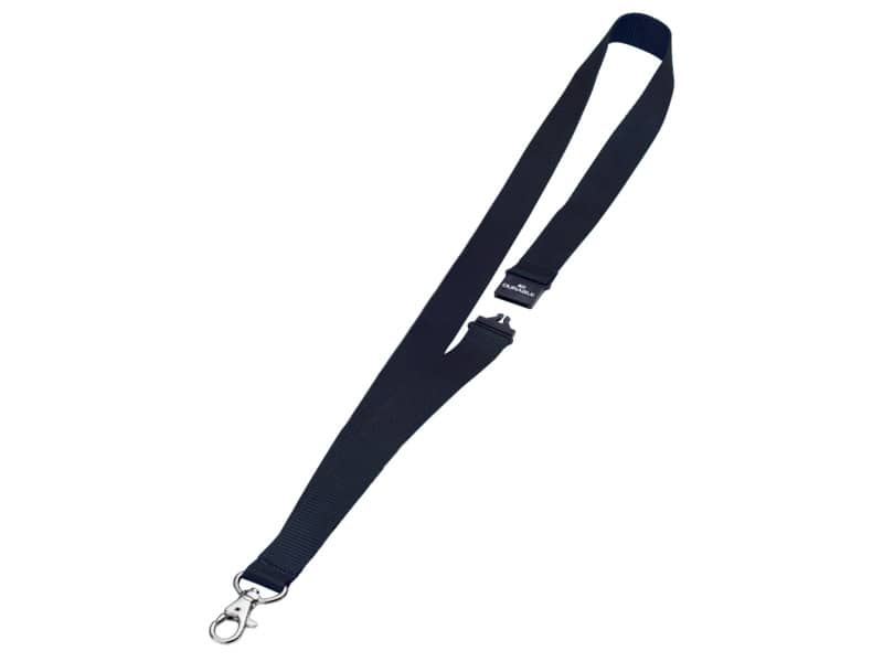 Cordoncino per portabadge DURABLE tessuto nero 20mm x 44cm conf. 10 - 813701