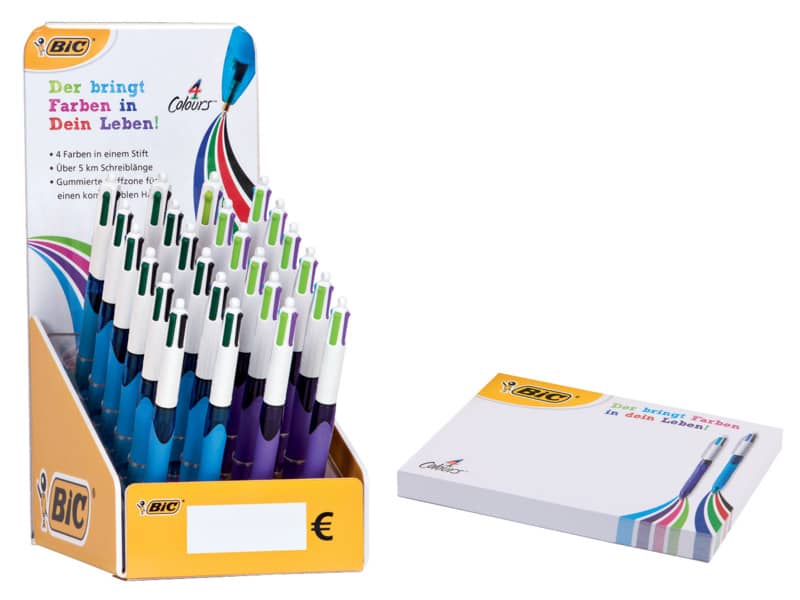 Penn a sfera a scatto BIC 4 Colours Grip M 1 mm - 4 colori di scrittura assortiti - 8871361