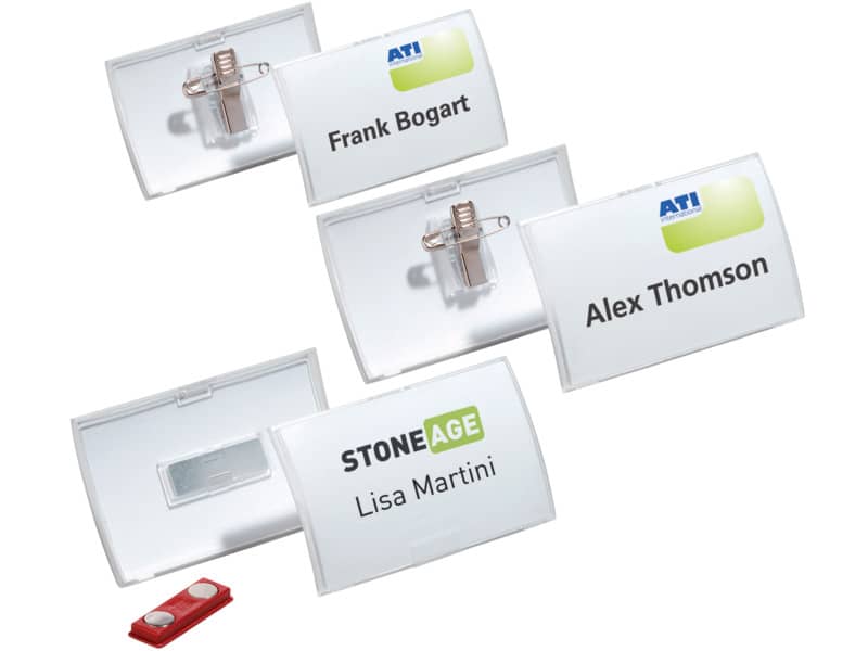 Portanomi DURABLE CLICK FOLD CON COMBI CLIP polipropilene trasparente inserto 54x90mm  conf. 25 - 821419
