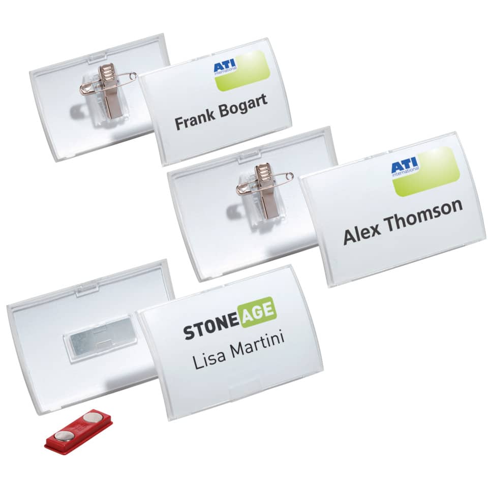 Portanomi DURABLE CLICK FOLD CON COMBI CLIP polipropilene trasparente inserto 54x90mm  conf. 25 - 821419