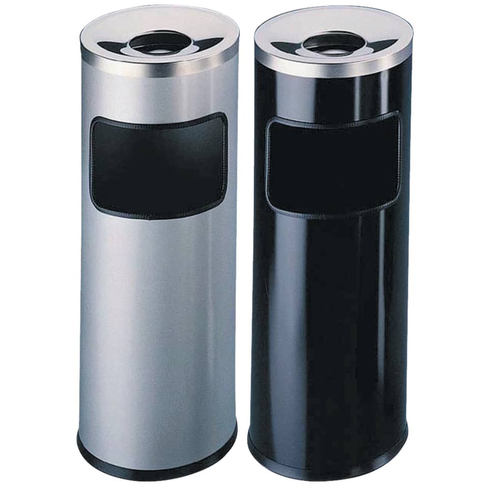 Posacenere DURABLE autoestinguente a colonna con sabbia e cestino acciaio nero base tonda - 333201