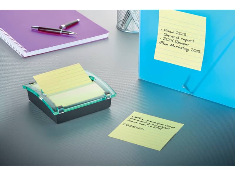 Dispenser foglietti adesivi Post-it® Super Sticky Z-Notes nero/trasparente DS440-SSCYL