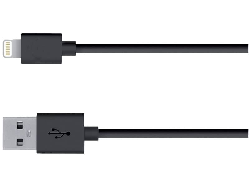 Cavo di ricarica e sincronizzazione Media Range USB 2.0/Apple Lightning 1m nero - MRCS137