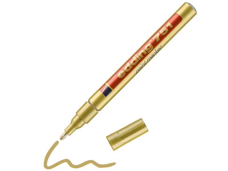 Marcatore a vernice edding 751 punta conica 1-2 mm oro 4-751053